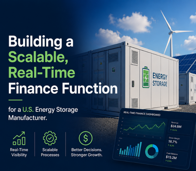 Building a Scalable, Real-Time Finance Function for a U.S. Energy Storage Manufacturer